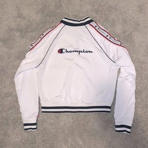 White Champion Track Jacket